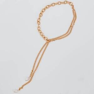 NEW PRETTY SIMPLE women's dripped in chains and pearls necklace in gold